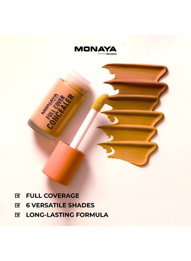 مونايا C002 كونسيلر فل كوفر – ٦ ألوان، ٣ مل لكل واحدة، ثابت طويل، تغطية كاملة، خالي من التجارب على الحيوانات، تركيبة مرطبة لكل أنواع البشرة - Image 3